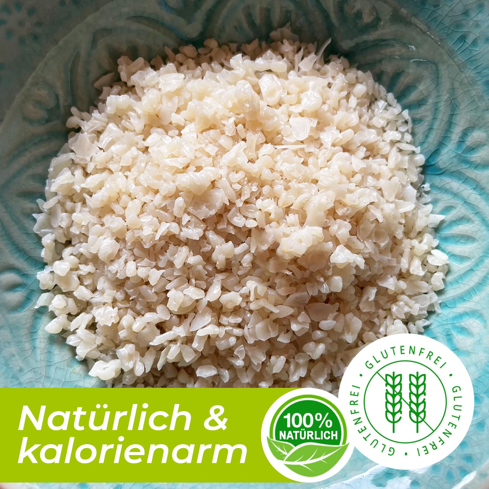 AVIDA ZEN Konjak Reis, Zero und kohlenhydratarm, Shirataki kalorienarm | Konjakreis getrocknet 3x210g ballaststoffreich Keto freundlich, glutenfrei und vegan, Konjac rice wenig Kalorien