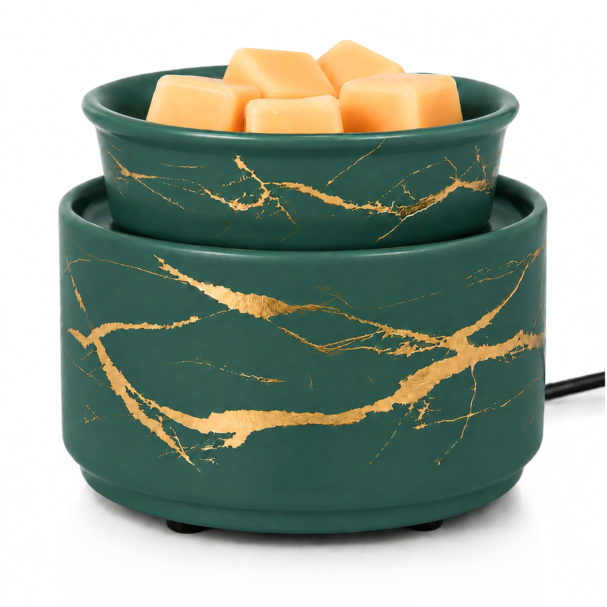 PALANCHY Electric Warmer for Scented Wax, Candle Heater with Candle Warmer Candle Warmer Plate, Green Wax Warmers, Desk Candle Burner, Essential Oil Burner for Scented Oil, Portable Candles Melter