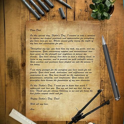 Miniatura 2 de Papel de papelería vintage, 60 hojas, tamaño carta de 8.5 x 11 pulgadas, papel de impresora antiguo envejecido de doble cara para escribir,