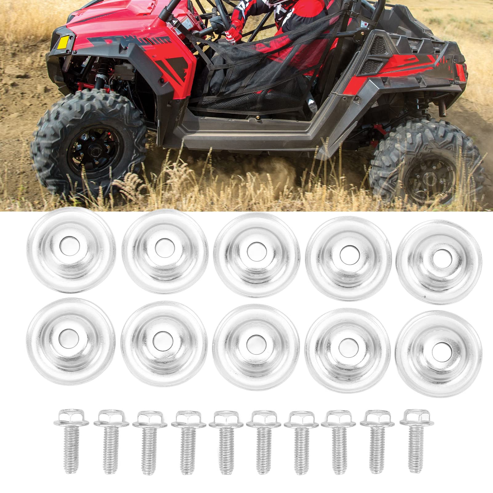 Lot de 20 Rondelles et Boulons de Plaque de UTV 7556065 Remplacement en Métal Robuste pour 570 800 900