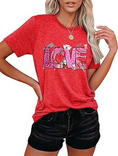 Miniatura 3 de Camisetas para el día de San Valentín para mujer, diseño de corazón y fantasma, diseño de fantasma, regalo para el día de San Valentín