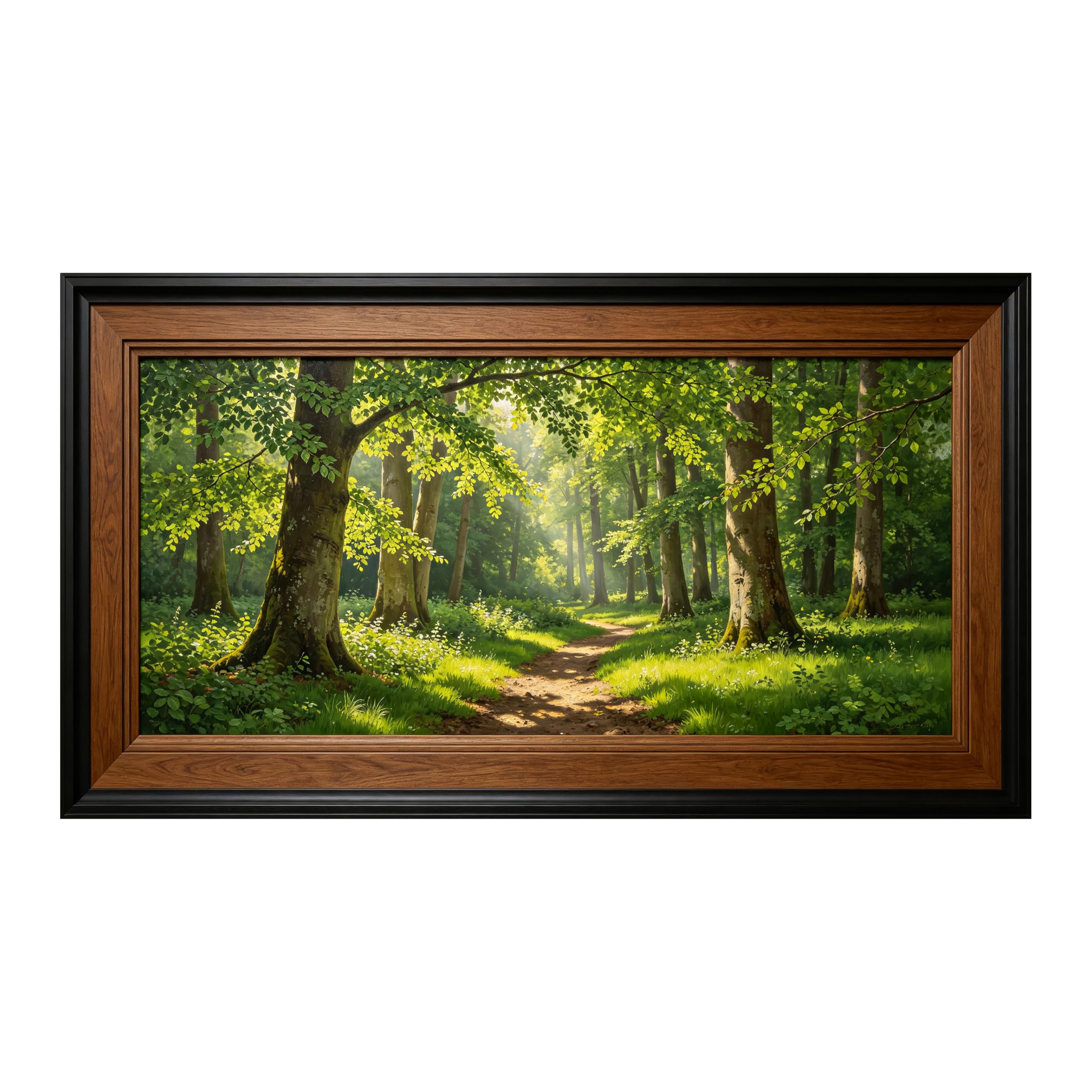 Yzpallescene Art260711077 3D Framed Wall Art Woodland Sunbeam Path Realistic Landscape Large Size Selfadhesive Removable Wall Decor Prints Artwork For Living Room Bedroom Office