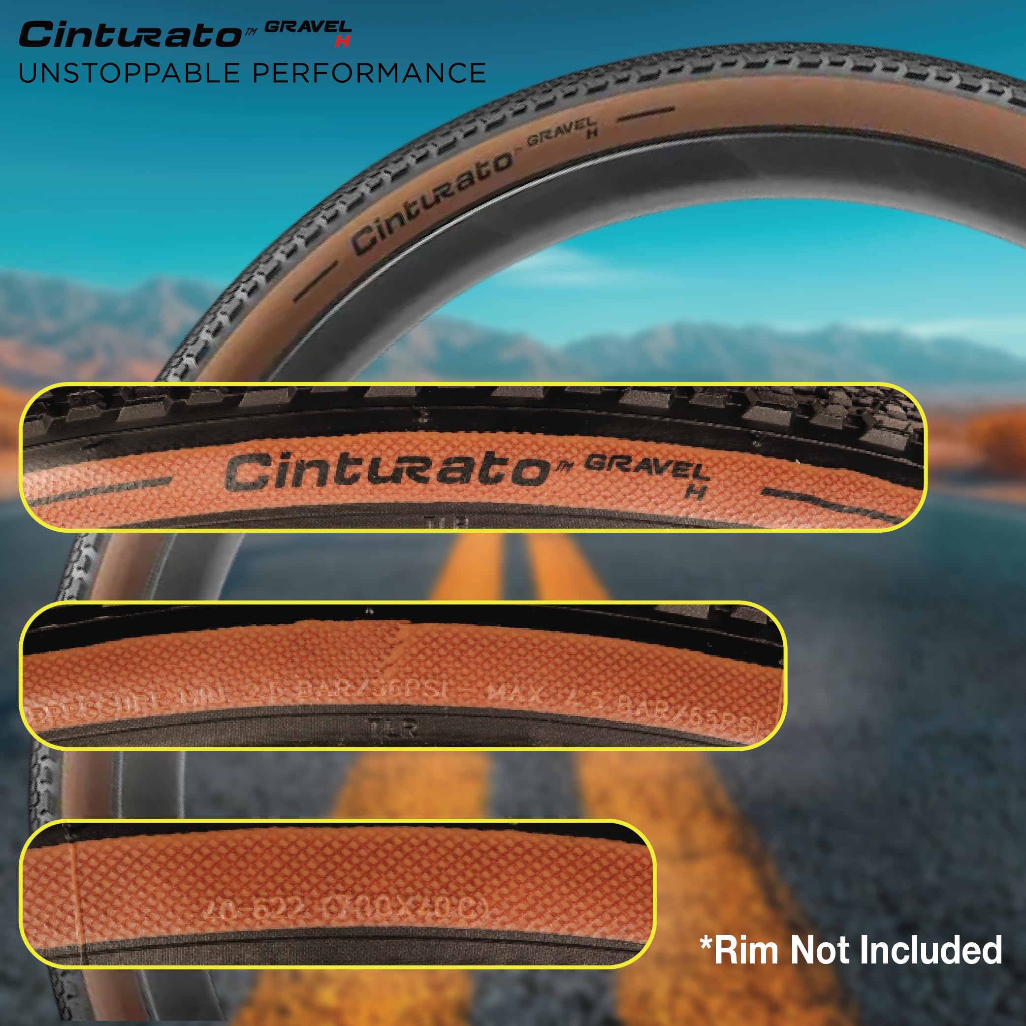 Pirelli Cinturato Gravel H opona rowerowa, twarde powierzchnie żwirowe, bezdętkowa gotowa do użycia klinkiera, TLR, uchwyt i adapt, zaawansowana ochrona przed przebiciem, (1) opona, czarna lub