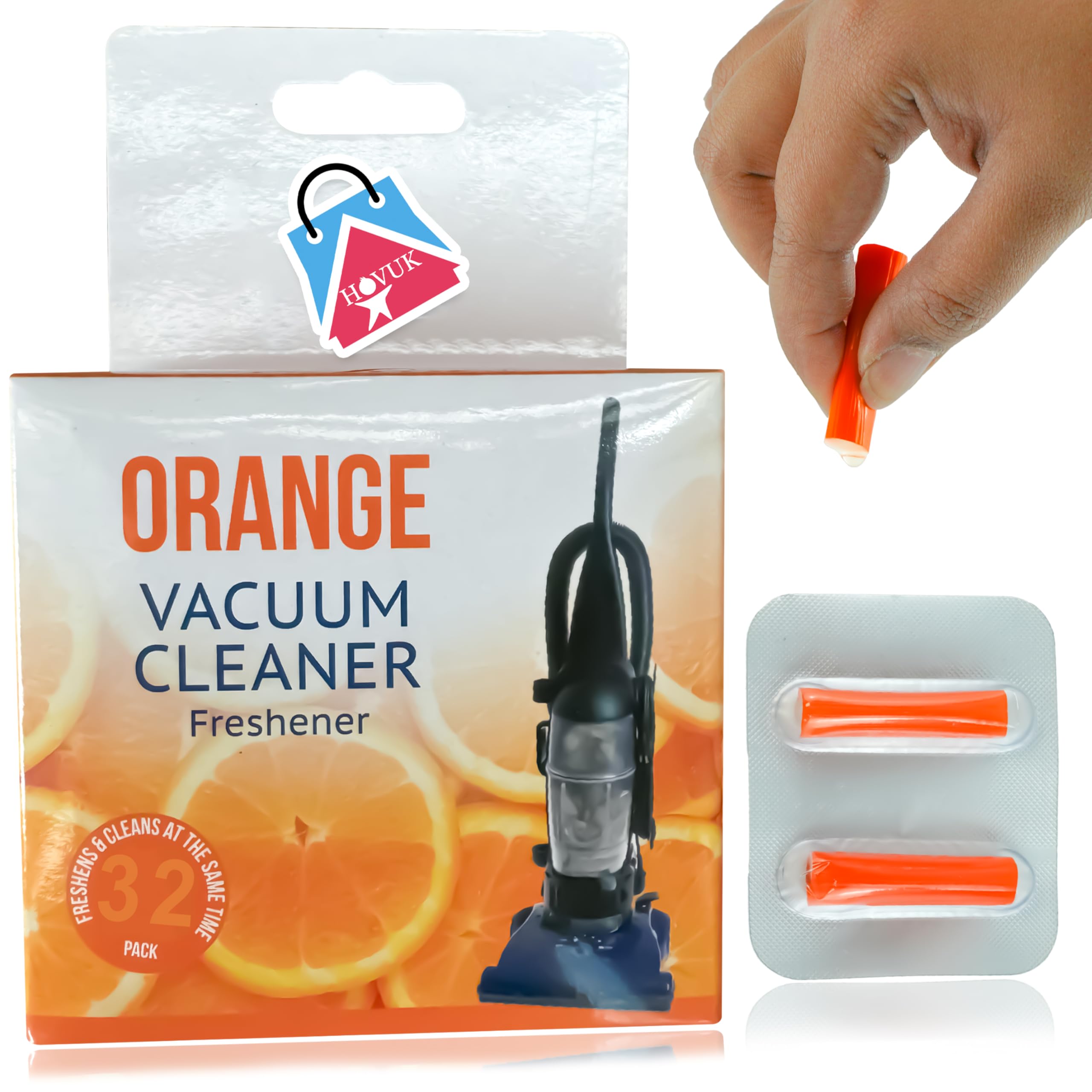 32 ambientadores para aspiradora, fragancia de naranja, larga duración, elimina olores, universales, para pelo de mascotas, polvo y olores