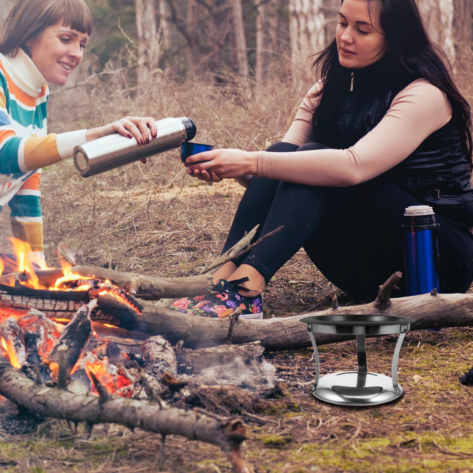 Healeved Edelstahl Buffet Warmhalteplatte mit Rutschfestem Boden und Deckel Buffet Chafing Dish für Grillpartys Camping Serviertablett Zubehör