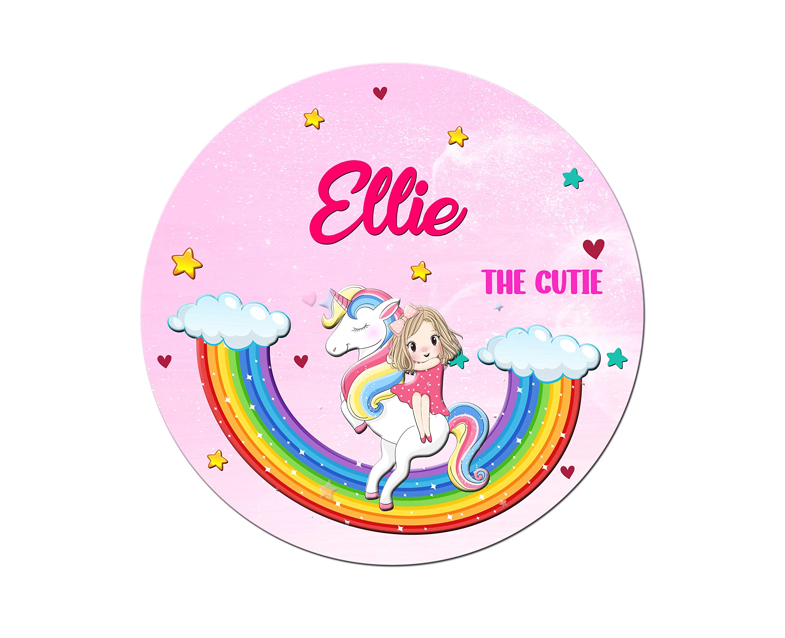 ASHVAH Unicorn Customizable Stylish Fridge Sticker Magnet - Gift on Happy Birthday for Friend, Daughter, Kids, Wife - Name - Ellie