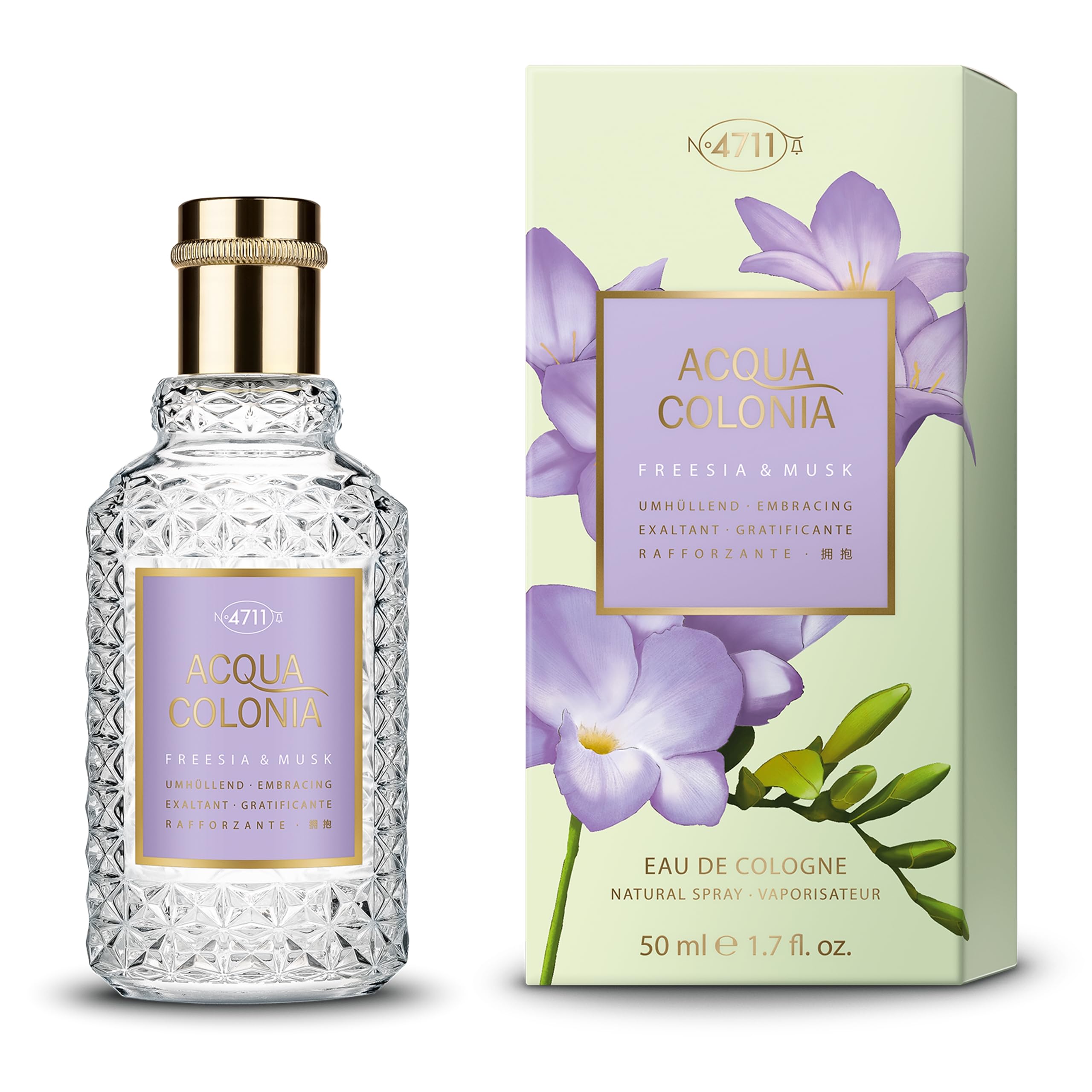 4711 Acqua Colonia® Freesia & Musk | Eau de Cologne - umhüllend - Wellness für die Sinne | 50ml Natural Spray
