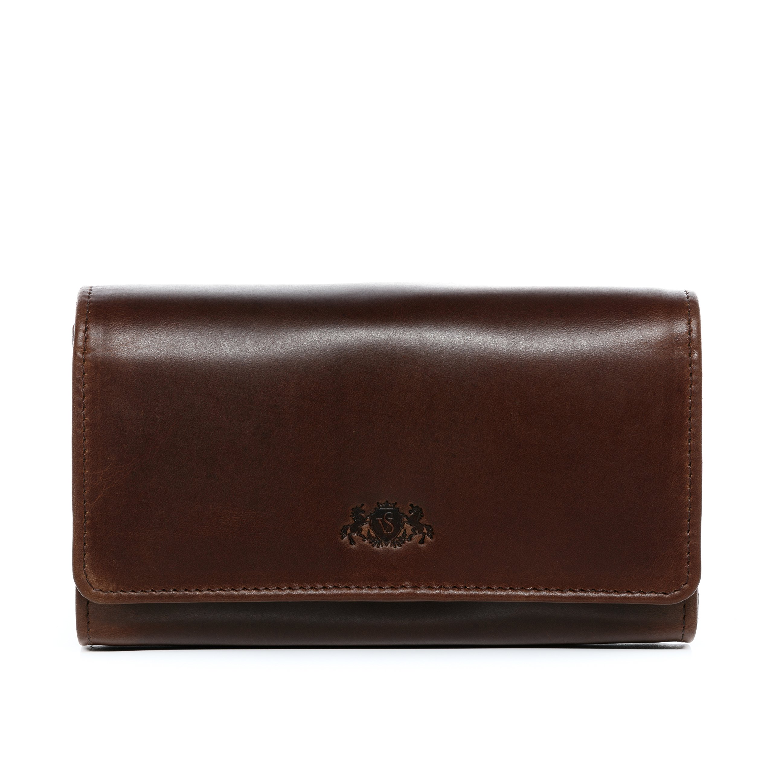 SID & VAIN Funda y Cartera para Camarero o Camarera Cuero I Mozo Billetera I Monedero y Funda Unisex Aberdeen marrón Hecho a Mano