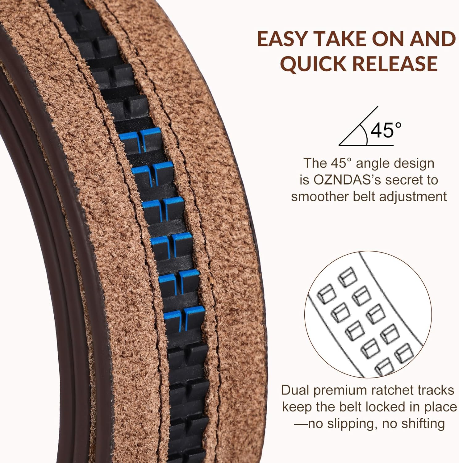 Mens Leather Belt, Ratchet Belts for Men Full Grain Leather Handmade, 100% Italian Top Genuine Leather Dress Belt