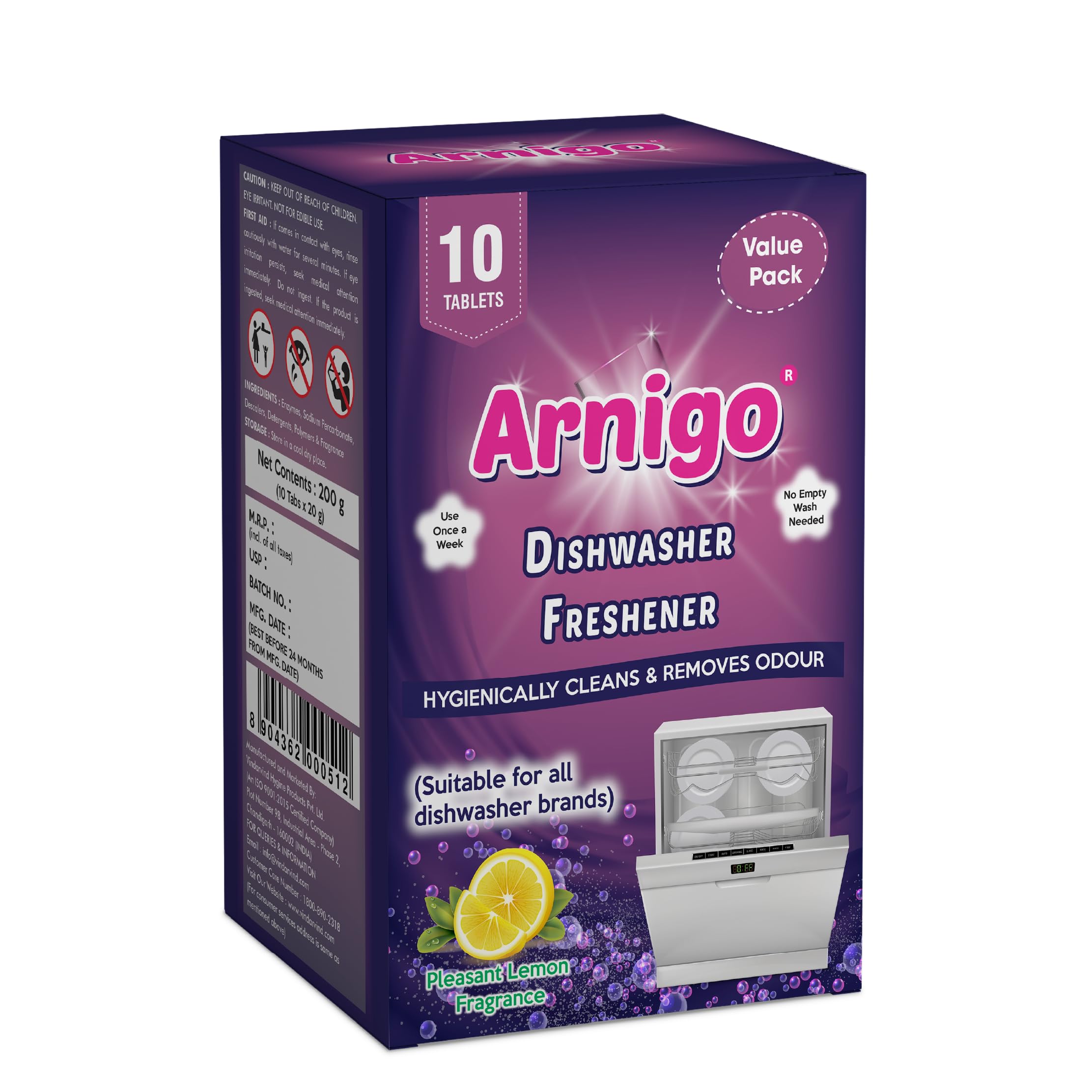 Arnigo Dishwasher Freshener 10 Pc Tablets | Removes Foul Smell from Dishwasher | Easy to use-image-36