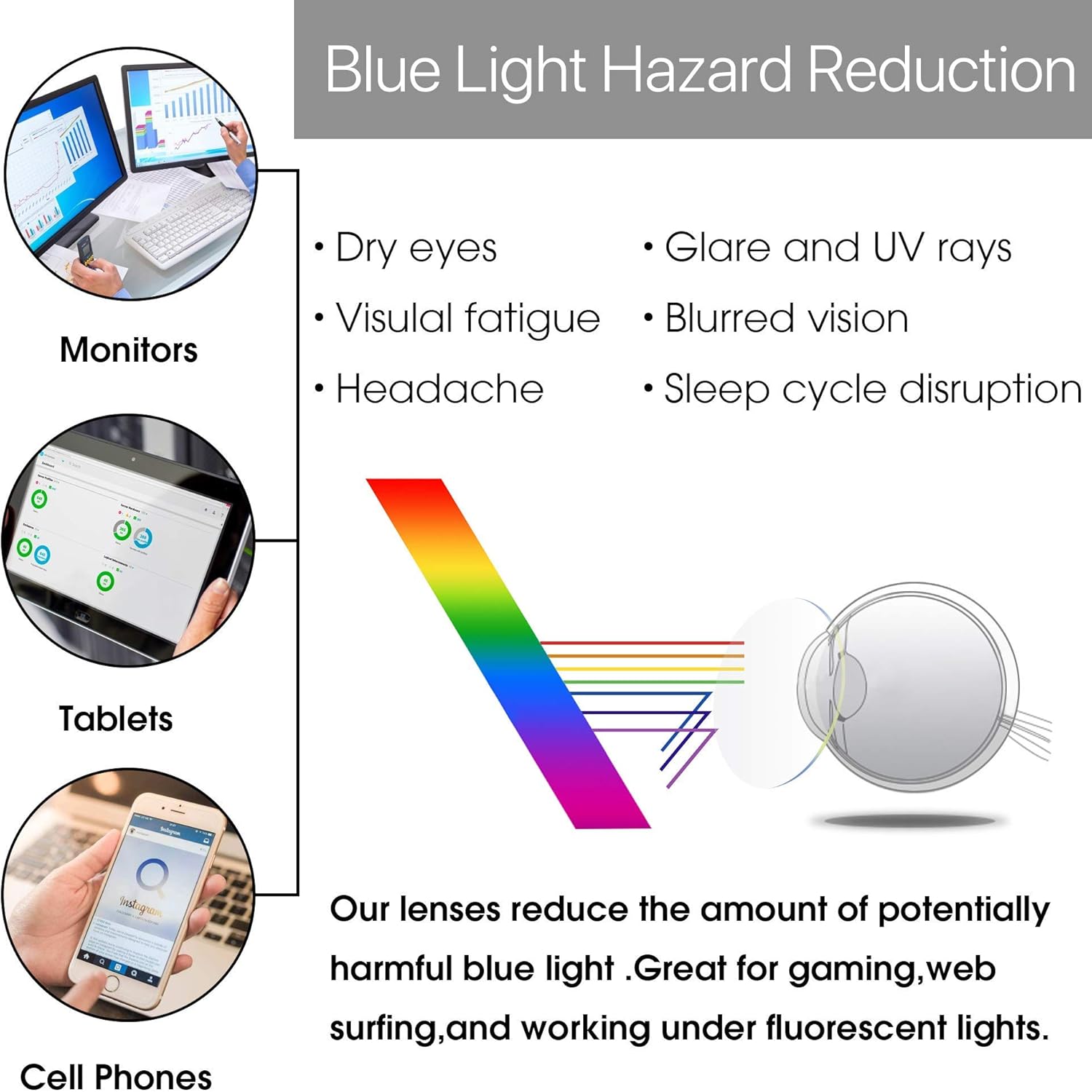 VANANA Blue Light Blocking Glasses for Men and Women, Retro Square Gaming Eyewear for PC, Laptop & Reading - Image 5