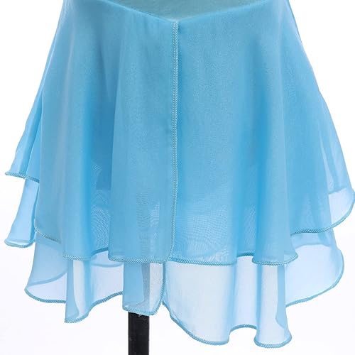 Miniatura 4 de Vestido de patinaje artístico para niñas, encaje floral, leotardo de ballet para niñas, disfraz de baile de gasa, vestido de patinadora lírica