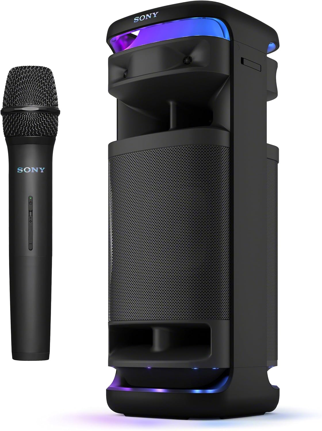 ULT Tower 10 Bluetooth Karaoke Party Speaker with Wireless Microphone | 360° Sound & Party Lights, Wireless mic included, Handle and Wheels, TV Sound Booster, 7-Band EQ, 2 Enhanced Bass Modes