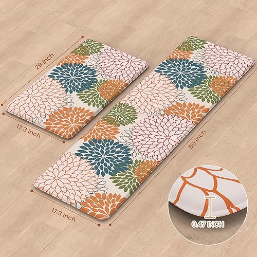 Miniatura 3 de Collive Alfombras y Tapetes de Cocina Acolchados Anti Fatiga Tapete de Cocina 2PCS Antideslizante Impermeable Alfombra Pasillo de Cocina Tapete