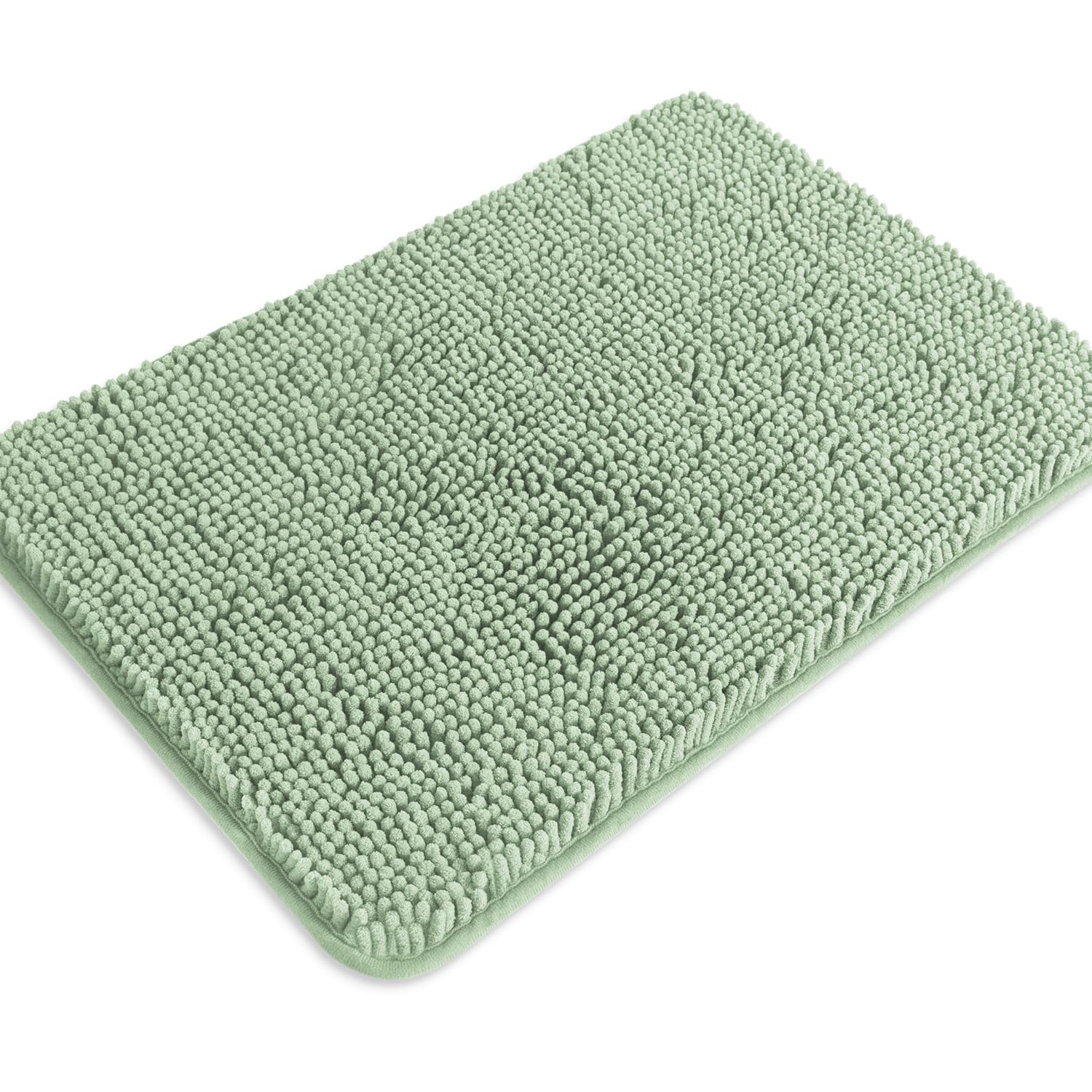PureSwan Sea Foam Bathroom Rugs – Absorbent and Washable Bath Mat, Non-Slip, Thick Soft Chenille Bath Rugs for Bathroom Floor, Shower, Sink - 17" x 24"