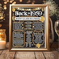 Vista 2 de Lone Star Art 66ª Reunión de Graduados (Sesenta y seis) Decoración en Oro - Recordando El Año - Clase de 1959 - Póster Sin Marco de 11x14 - Globos