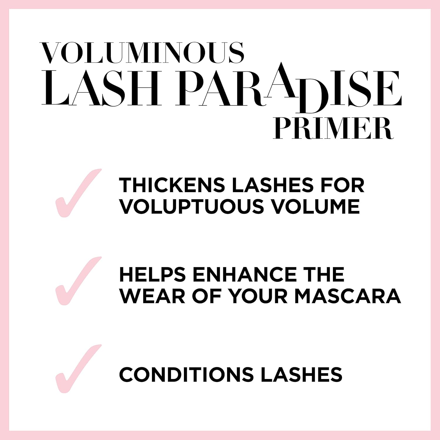 L'Oreal Paris Cosmetics Voluminous Lash Paradise Mascara Primer Base, Millennial Pink, 0.27 Fluid Ounce : Beauty & Personal Care
