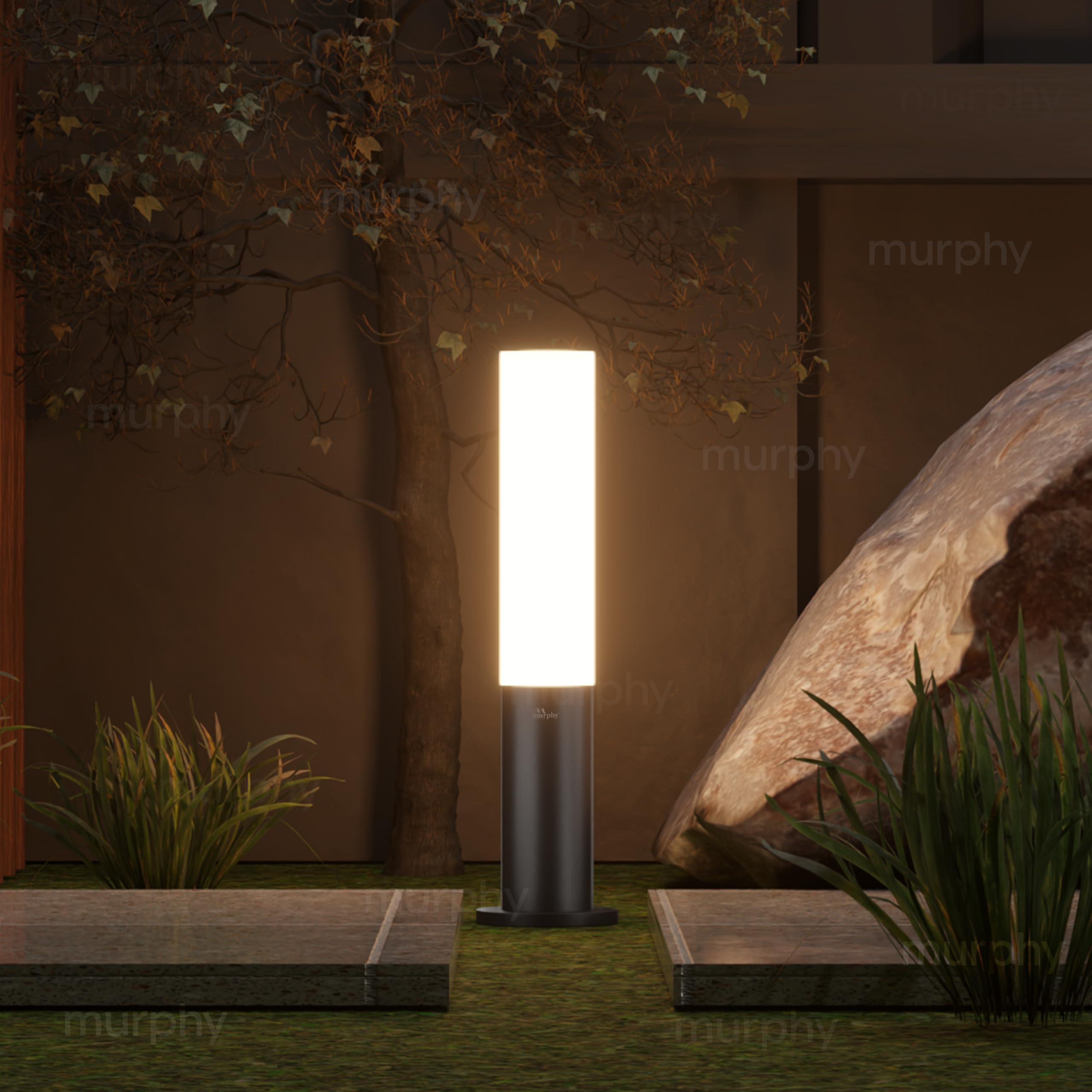 Murphy Premium 9W LED Bollard Light Warm White | Outdoor Waterproof IP65 Rustproof Garden & Pathway Light (1.5 Ft) with 2 Year Warranty | Pack of 1
