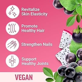 FORCE FACTOR Collagen Boosting Superfoods, Vegan Collagen Booster for Women, With Biotin, Hyaluronic Acid, and Vitamin C, For Hair, Skin, Nails, & Joint Support, Tropical Fruit, 180 Soft Chews, 3-Pack