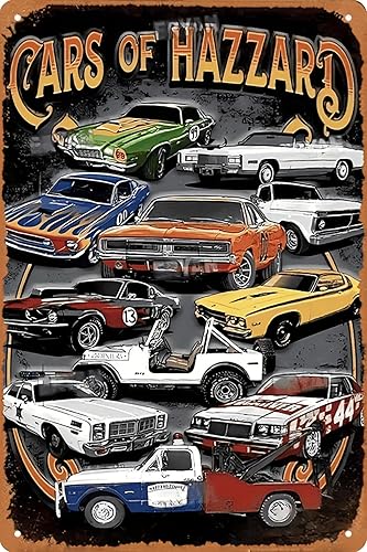 Letreros decorativos y placas vintage, letrero de metal retro para garaje, regalo para amantes del automóvil, decoración de pared para cueva de