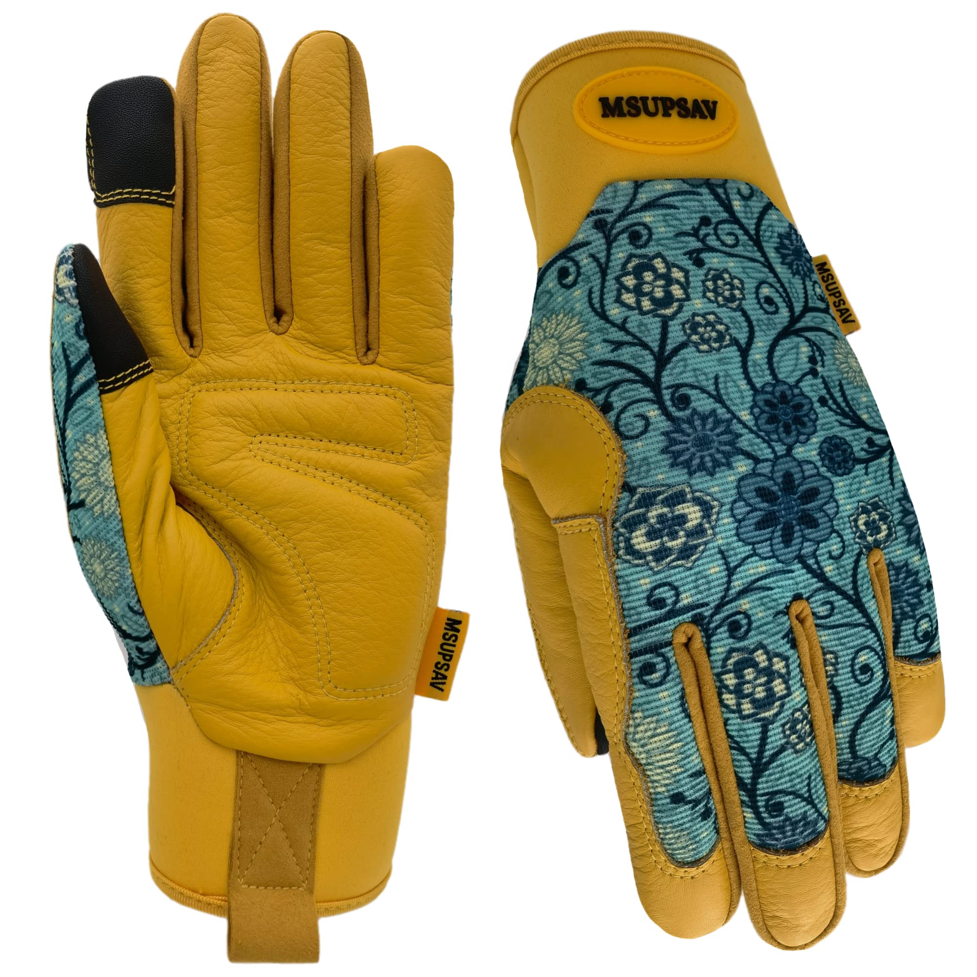 MSUPSAV Thorn Proof&Puncture Resistant Gardening Gloves with Grip,Garden Gloves for Women, Leather Work Gloves,Gifts