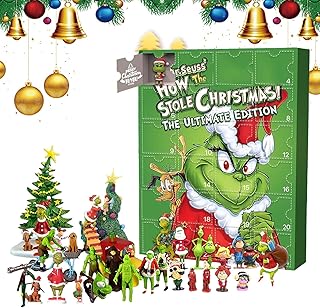 2023 Christmas Advent Calendar | GreenMonster Grinchs Toys Cute Figures Doll Advent Calendar | 2023 Grinchs Figure Doll Christmas Countdown Calendar | 24 Days of Grinchs Advent Calendar with Toys