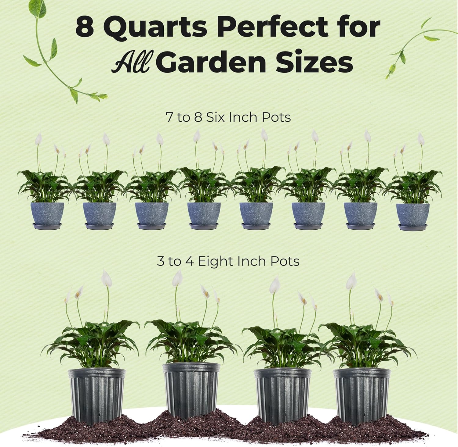 Organic Peace Lily Potting Soil by Perfect Plants | Organic Premium Mix | Use with Peace Lily, Pothos, or Other House Plants (8qt)