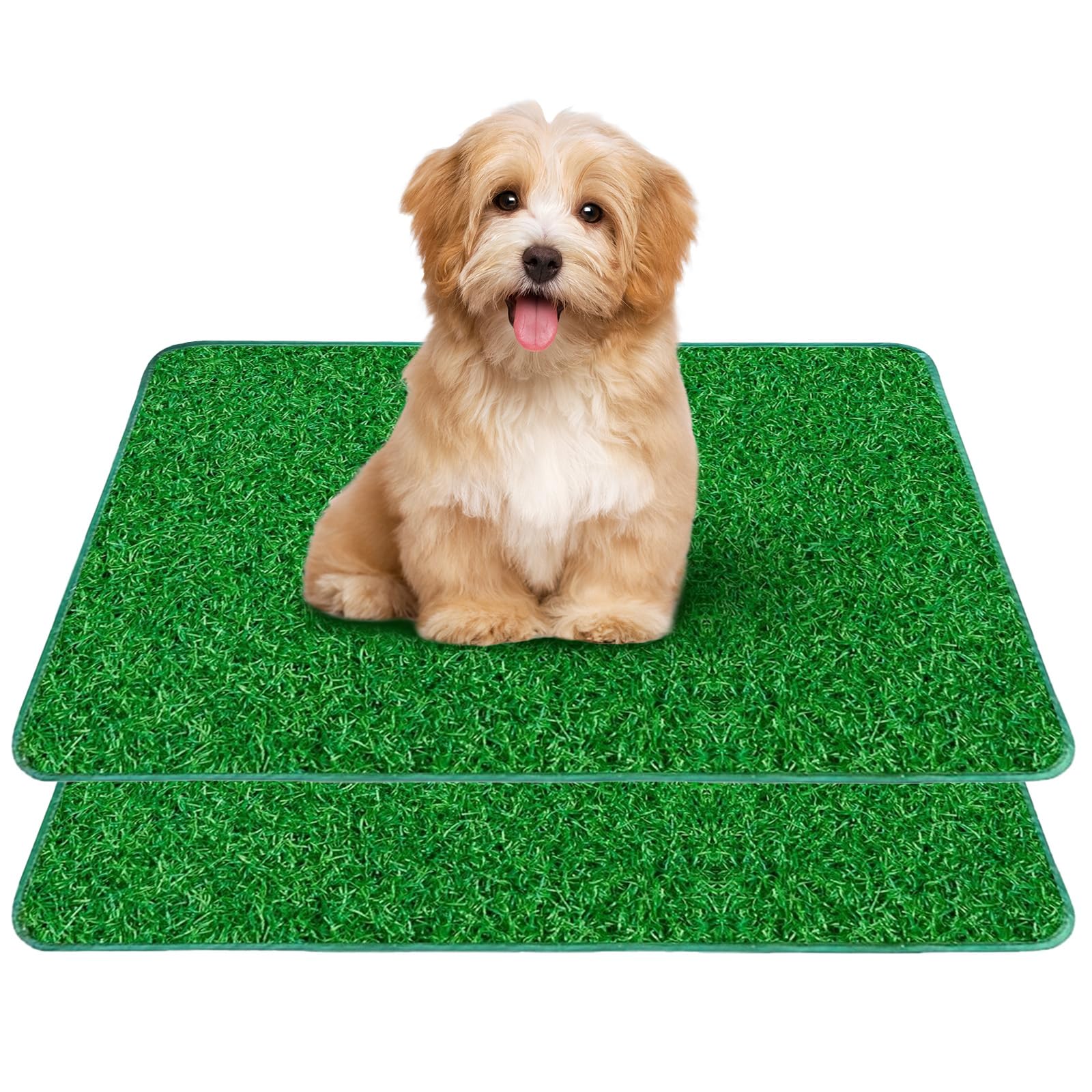 2 pezzi di toilette per cani con prato sintetico, toilette per cuccioli con prato sintetico per addestramento, sostituibile con prato sintetico per esterni, tappetino per addestramento per cuccioli