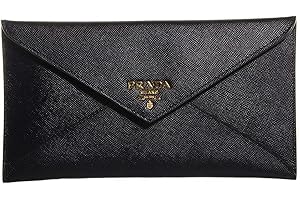 Prada Womens Saffiano Fashionable Leather Envelope Clutch