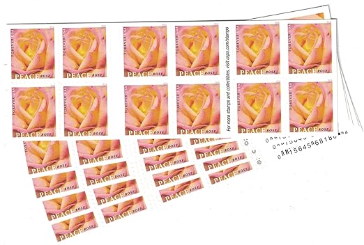 Peace Rose USPS Forever Stamp (5 Booklets (100 Stamps))
