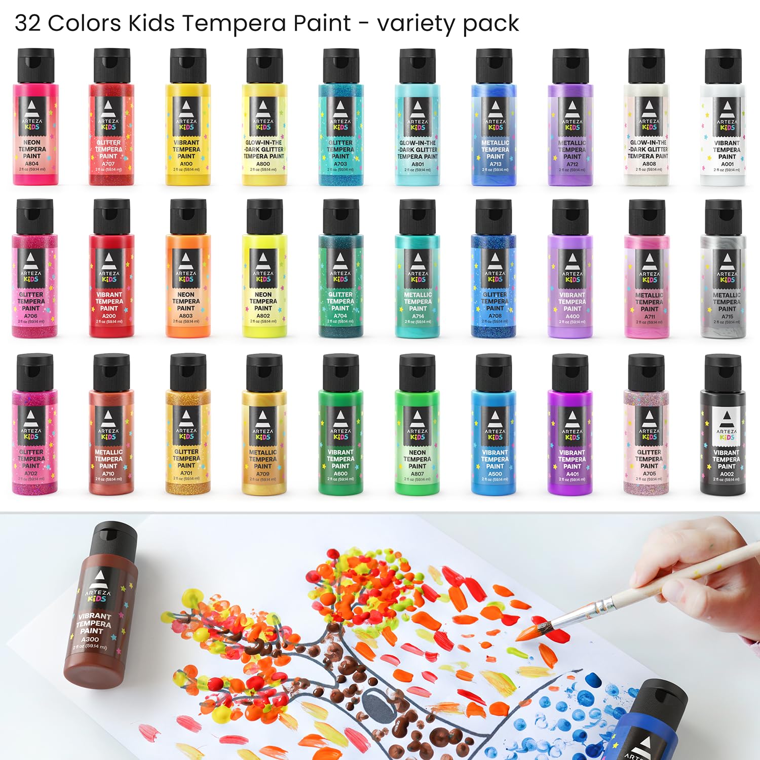 Arteza子供用テンペラ洗える絵具、32本セット、2.03oz/60mlボトル Amazon.co.jp: Arteza子供用テンペラ洗える絵具、32本セット、2.03oz