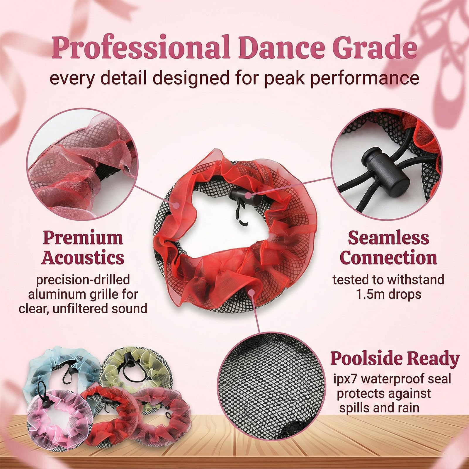 6 piezas redecilla para cabello, Mallas elásticas, Redecilla Pelo soportes de cabello en red para peinados de moño para jóvenes bailarinas de ballet, accesorios para bailarinas, gimnasia — view 5