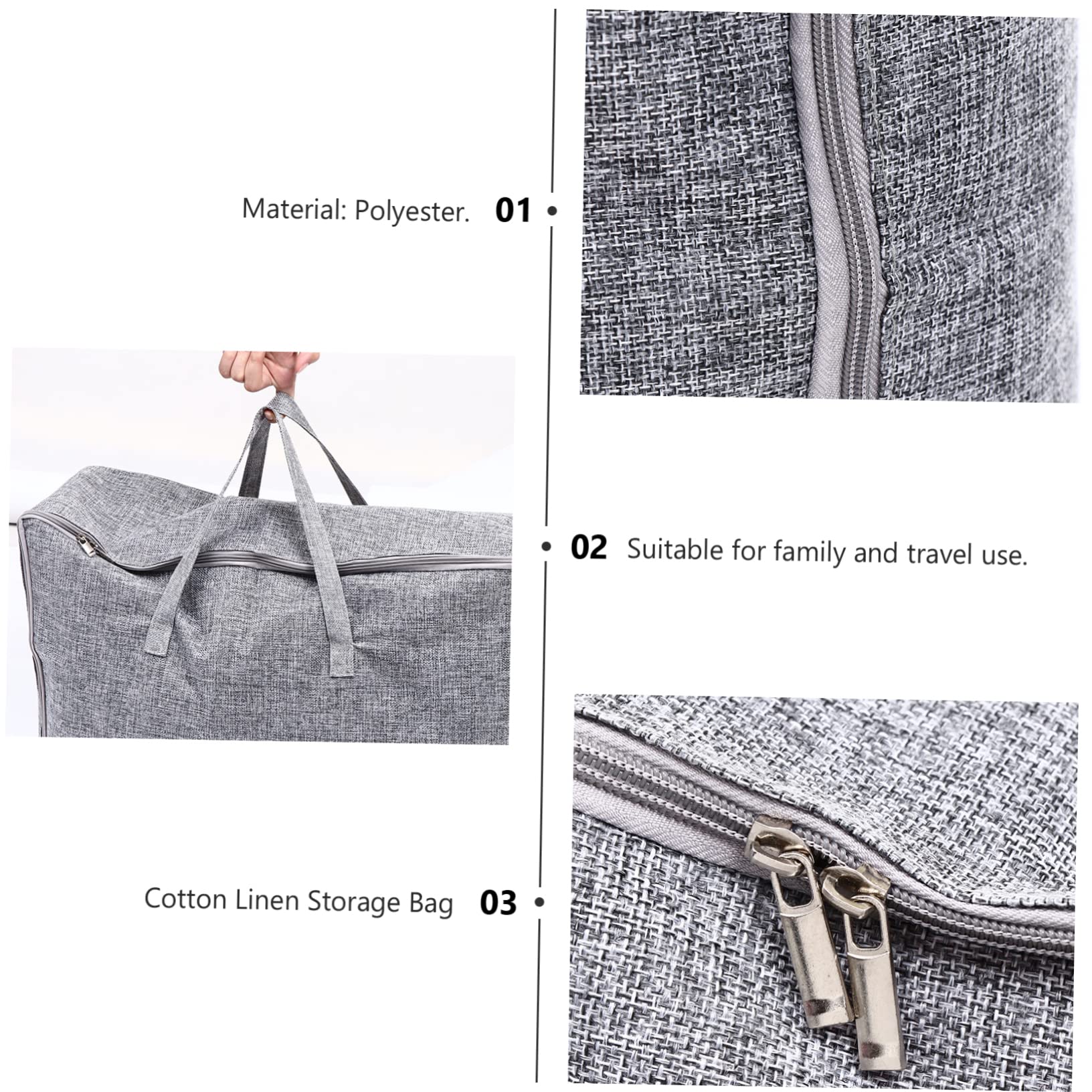 3-teiliges Quilt-Taschen-Aufbewahrungsbeutel aus Stoff, Fitness-Aufbewahrungsbeutel, Quilt-Aufbewahrungsbeutel, Decken-Aufbewahrungsbeutel, Schrank-Organizer-Tasche, Kleider-Organ