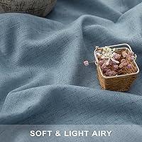 Vista 215 de Orange Linen Curtains 72 Inch Length for Living Room 2 Panels Set Back Tab Loop Pocket Semi Sheer Copper Brown Burnt Orange Curtains for Bedroom