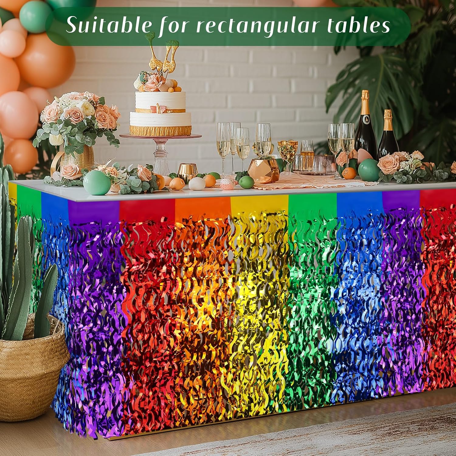 2Pcs Fiesta Party Decorations Table Skirts, 30 * 108 inch