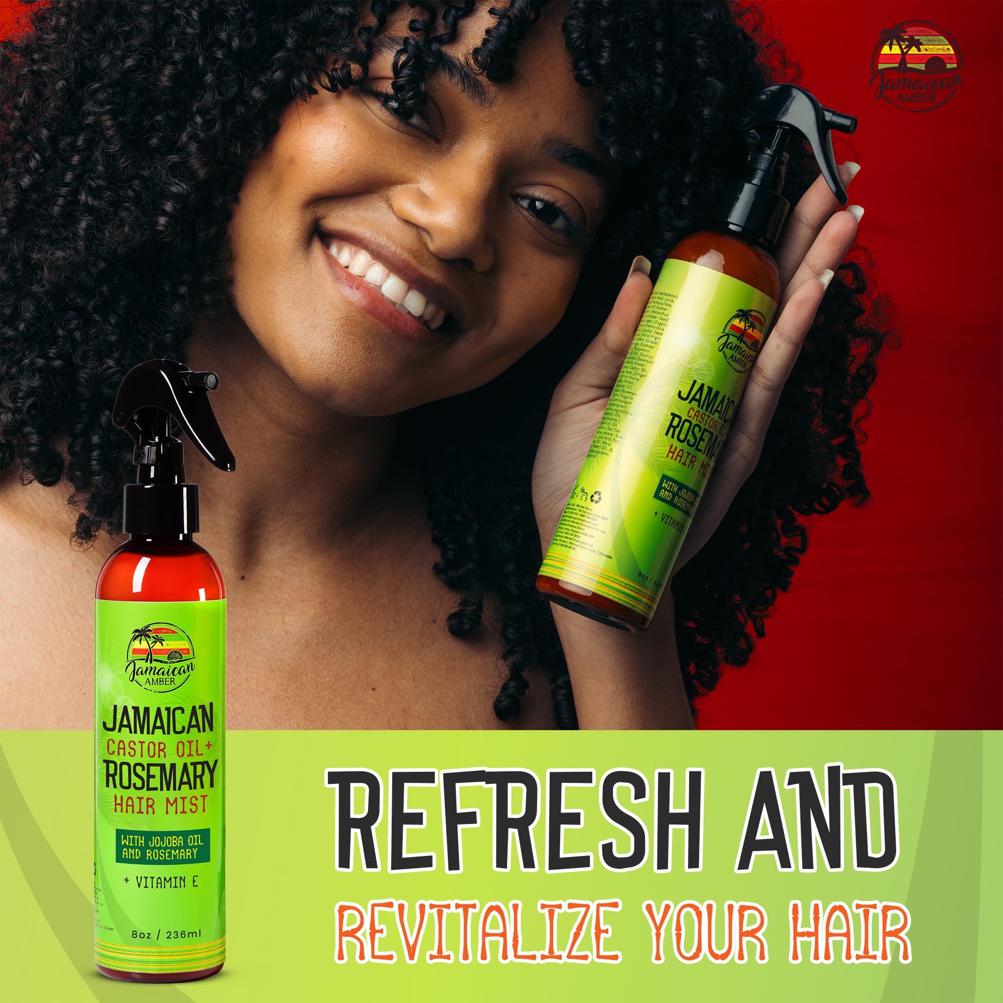 Jamaican Amber Jamaican Castor Oil & Romero Leave-in-Haarnebel 8 oz/236 ml