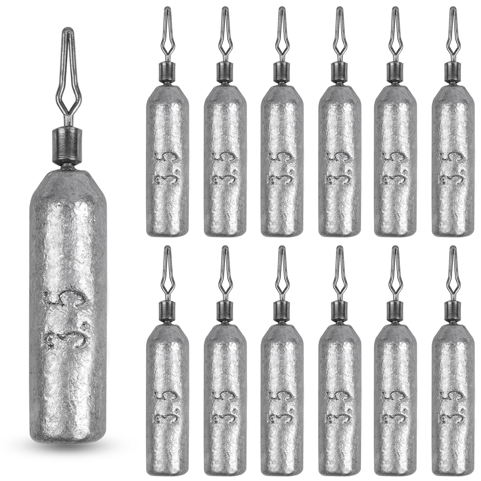 Fishing Weights Drop Shot Weights No Snag Skinny Sinker Pencil Shaped Dropshot Weights with Cinch Swivel Drift Fishing Sinkers for Drop Shot Rig Catfishing Bass Fishing Freshwater