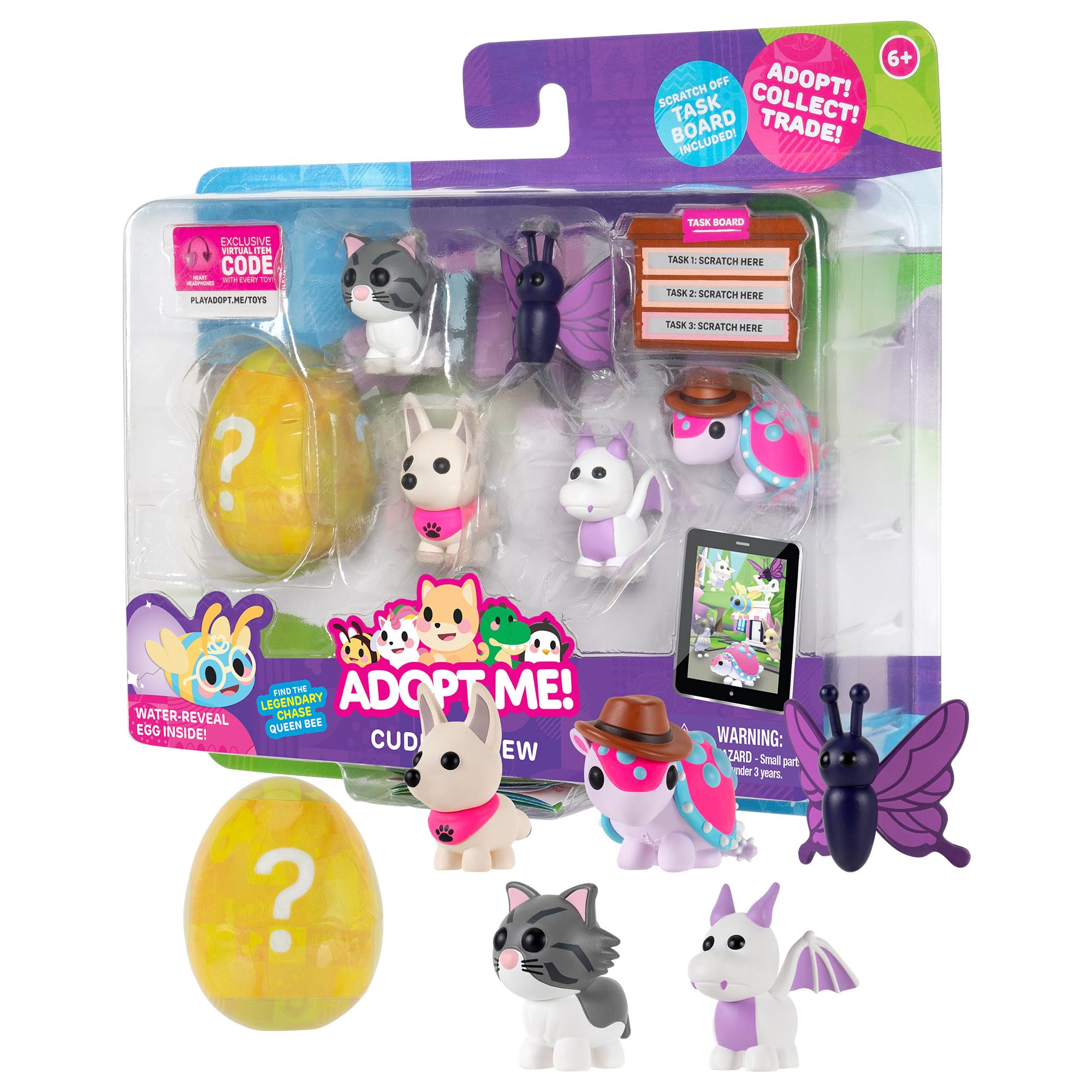 Adopt Me! Pets Multipack Cuddle Crew - Hidden Pet - Top Online Game - Exclusive Virtual Item Code Included - Fun Collectible Toys for Kids Featuring Your Favourite Pets, Ages 6+