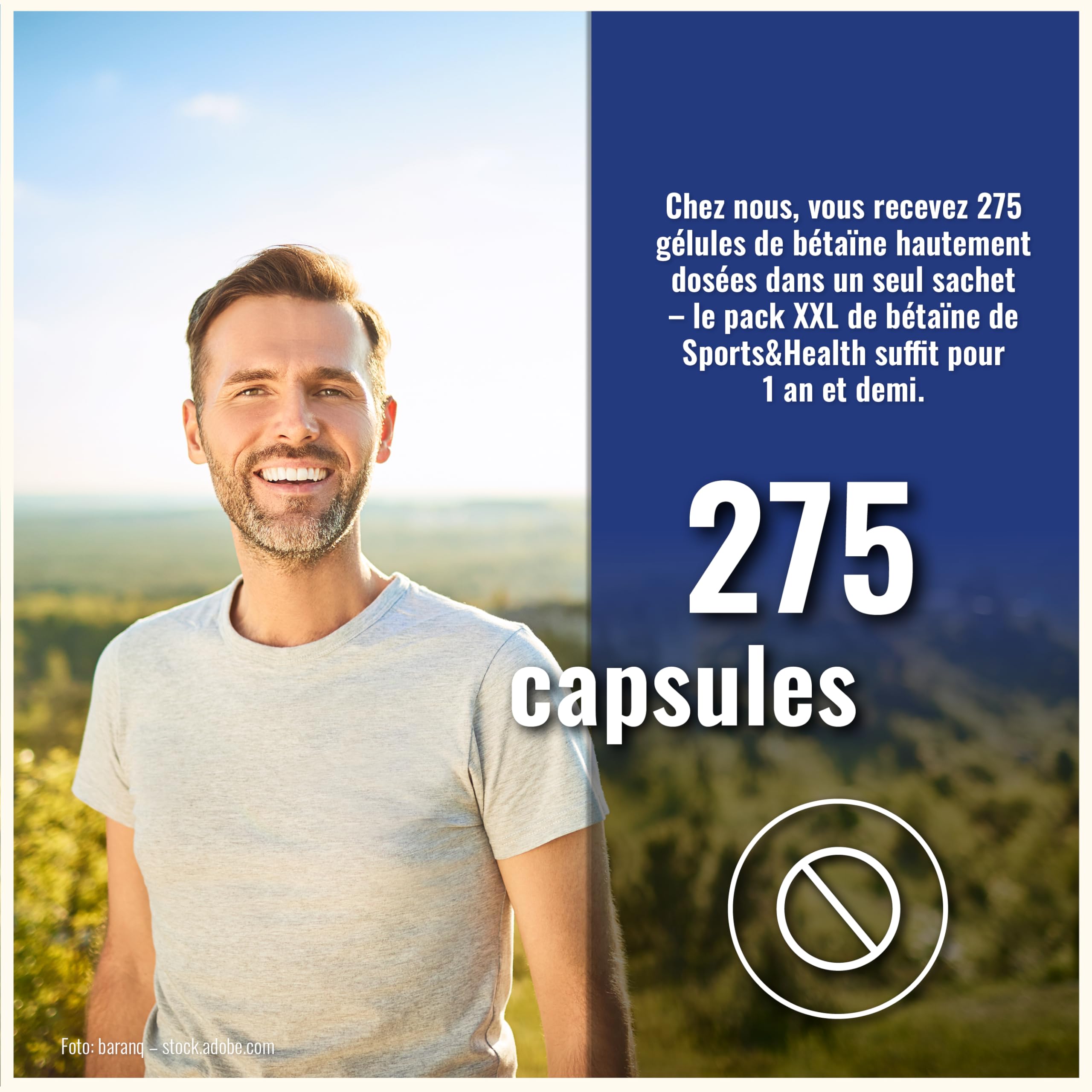 Gélules de bétaïne HCl – 275 gélules – 1400 mg par dose journalière – Bétaïne hydrochloride en poudre sous forme de gélules – Végan