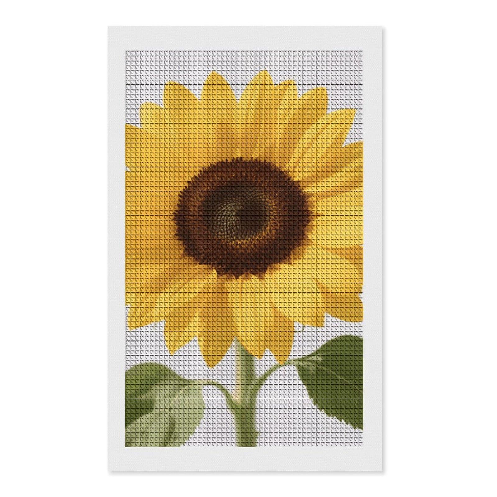 FodPand Yellow Summer Sunflower 5D Diamond Painting Kits for Adults Beginners Full Drill Square Diamond Dots Pictures Gem Art Supplies for Home Wall Room Decoration DIY Craft Set Gift 12x20