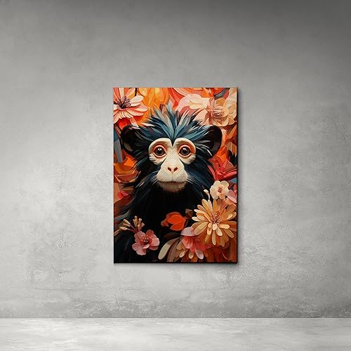 Miniatura 2 de Mid,Century Modern Jungle Monkey in Rainforest Trees, Captivating Nature and Wilderness Artwork, Animal Wall Art Celebration, Wall Art, Art Print