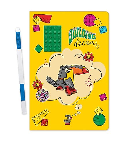 Miniatura 1 de IQ Lego Stationery Building Dreams - Cuaderno de tapa dura con 4 x 6 ladrillo verde y bolígrafo de gel azul
