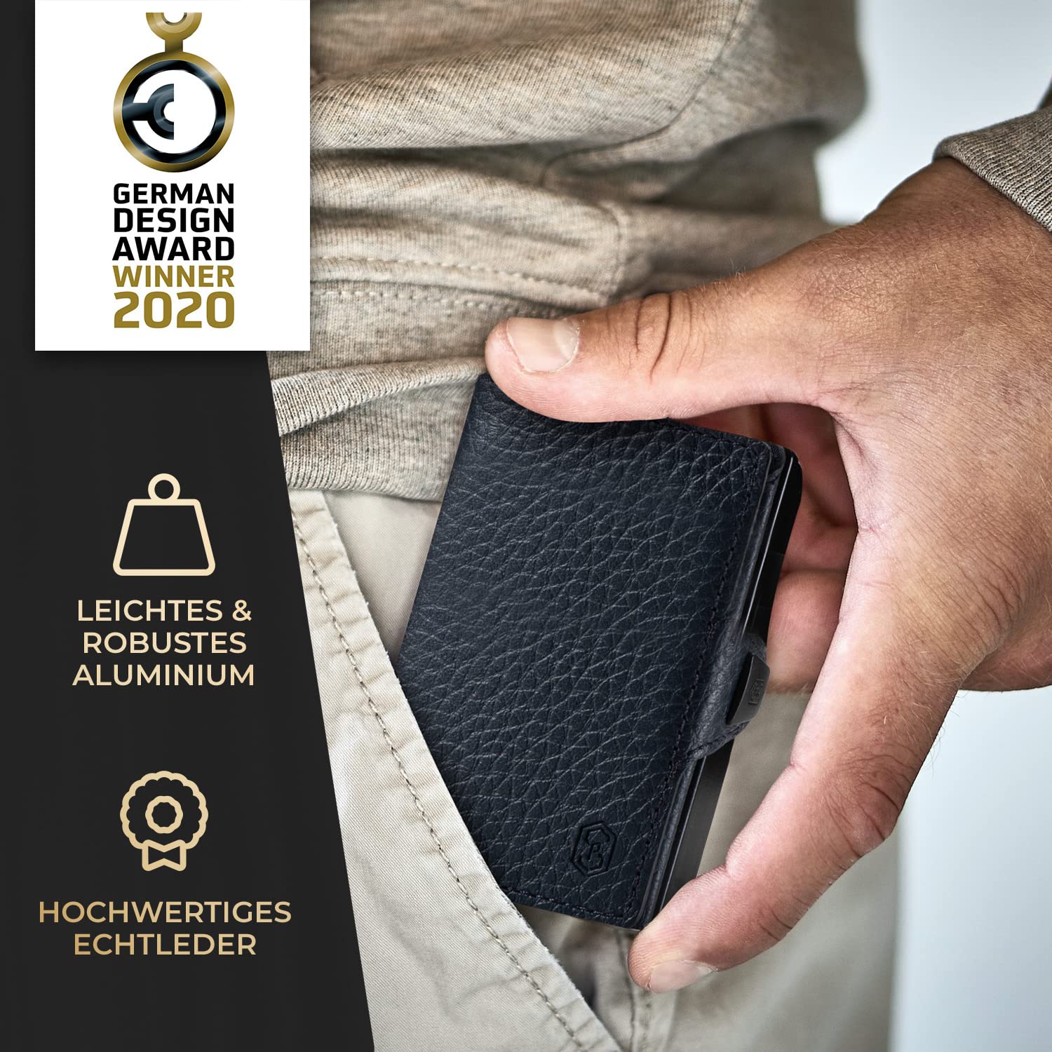 ZNAP® Slim Wallet Kreditkartenetui | Geldbörse Herren | Kartenhalter Geldbeutel Herren | Kartenetui Herren Geldbeutel | Herren Portemonnaie mit RFID Schutz