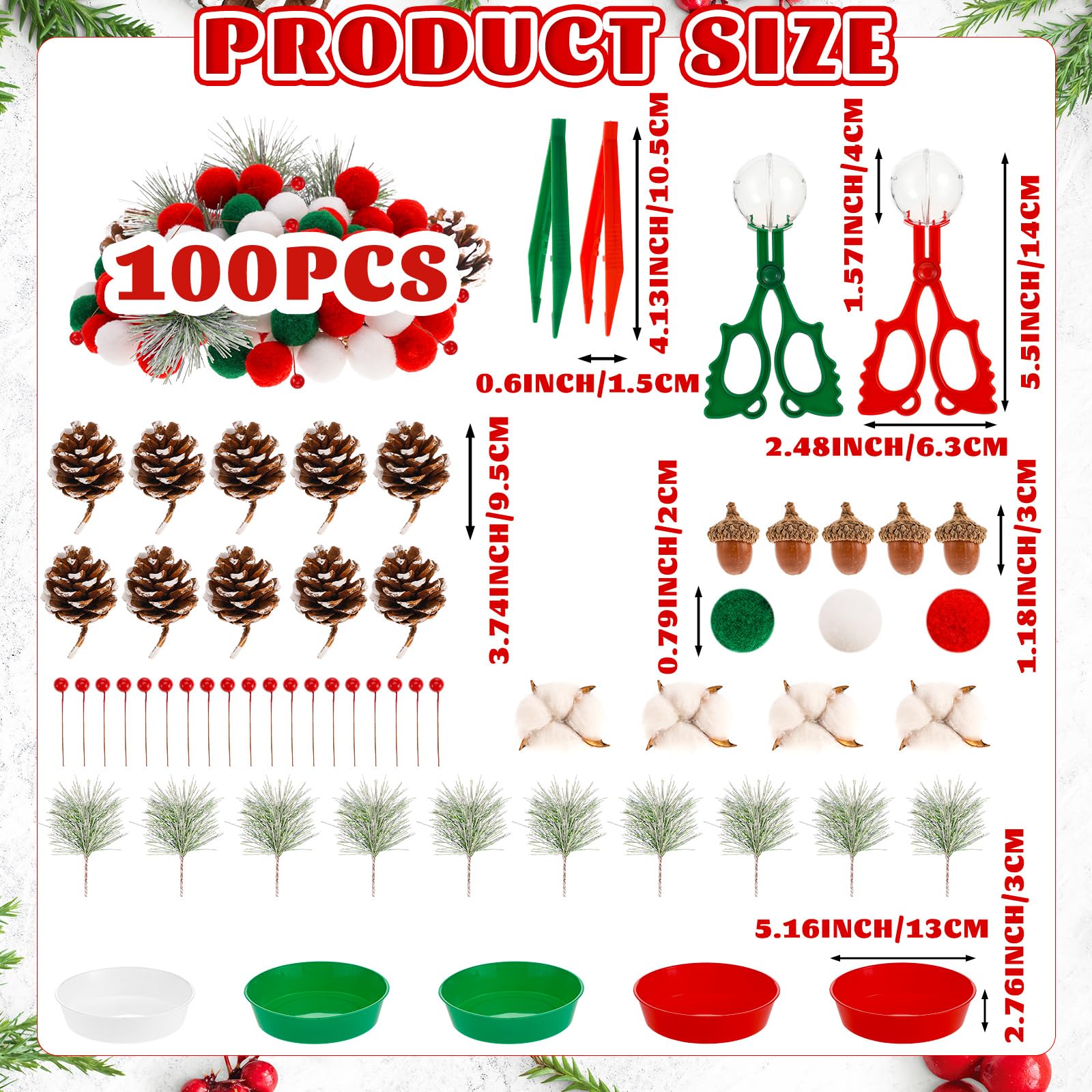 161 Pcs Christmas Sensory Bin Filler Fine Motor Toys Counting Sorting Christmas Winter Sensory Bin Items Christmas Sensory Bin Toys Christmas Counts for Early Childhood Preschool Education Activities - Image 2