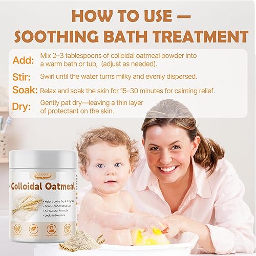 Miniatura 7 de Avena coloidal 100% harina de avena coloidal orgánica en polvo para aliviar la piel sensible, seca o propensa al eczema, sin fragancia, sin gluten,