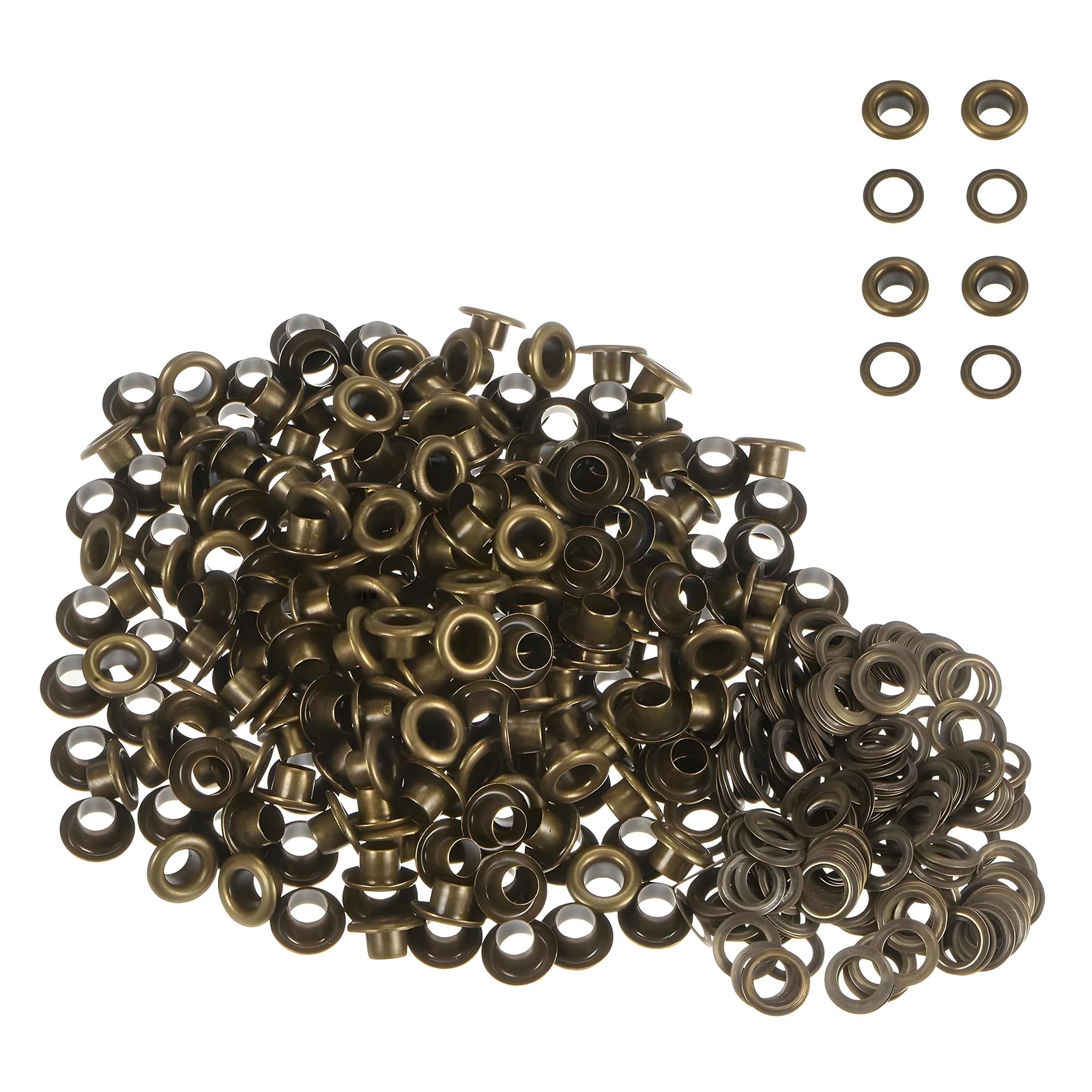 WedDecor 3mm Bronze Brass Eyelets Grommets with Washers for Clothing, Baby Dolls, Sewing, Bags, Scrapbook, Leather Work, DIY Projects and Rust Proof, 100pcs