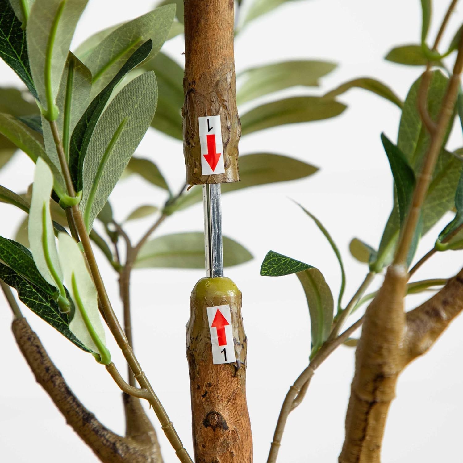 Nearly Natural 5FT Tall Silk Faux Olive Tree for Home and Office Decor, Fake Potted Tree with Natural Wood Trunk, Realistic Branches and Lifelike Fruits