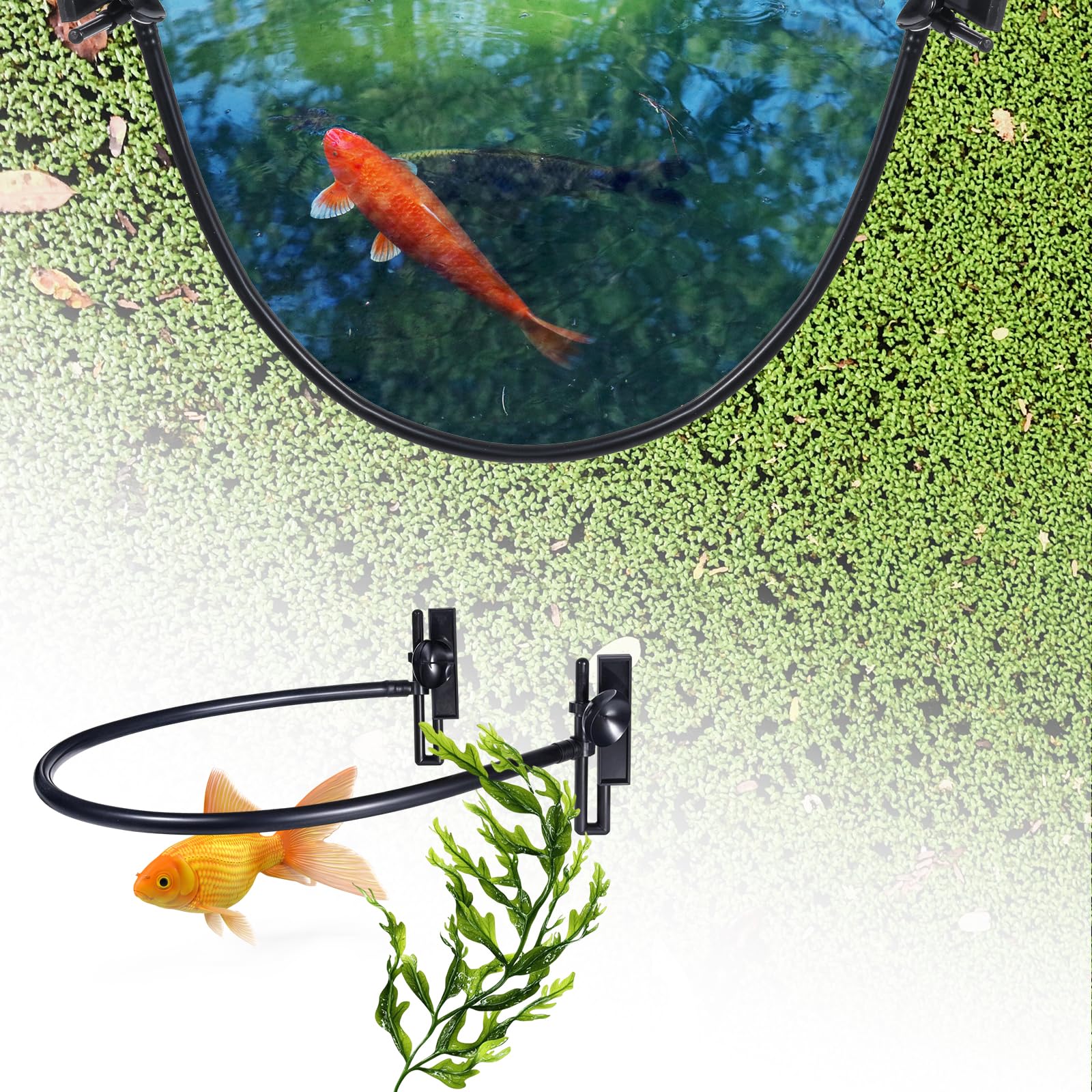 Floating Plant Corral for Aquarium Floating Plant Fence for Aquarium Accessories Fish Tank Plant Fence Adjustable Height with Water Level - Image 2