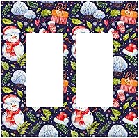 Vista 56 de Cubierta de interruptor de luz dúplex de 1 banda, cubierta decorativa de Navidad con copos de nieve rojos, placa frontal decorativa para cocina