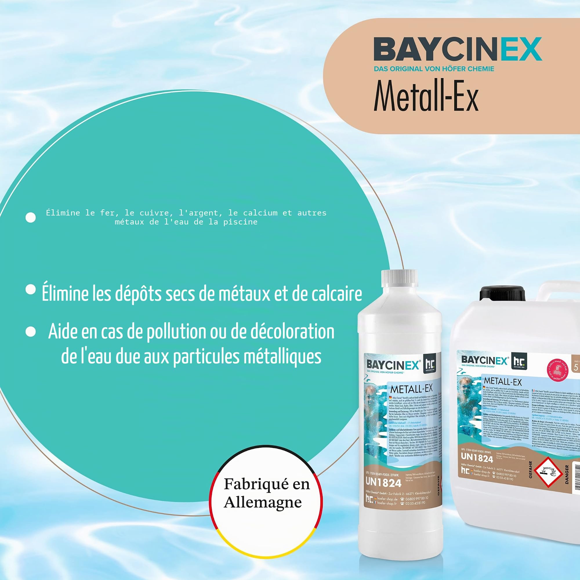 5 l BAYCINEX® Séquestrant Métaux Anti-Métaux pour Piscine